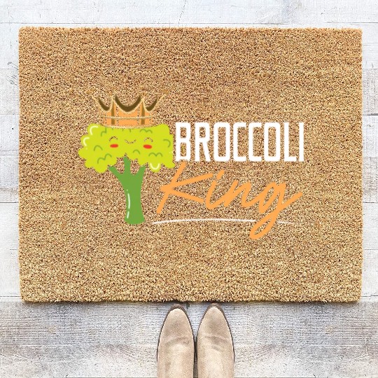 Broccoli King Broccoholic Vegetable Vegetarian Coir Doormats