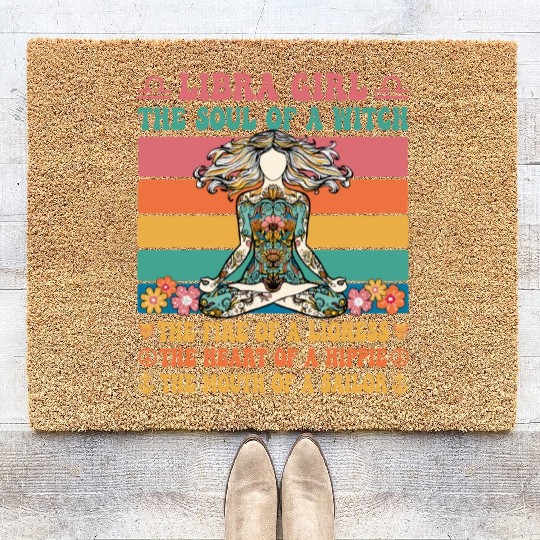 Libra Girl Astrology Sign Coir Doormats