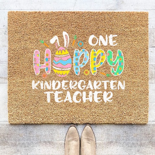 One Hoppy Kindergarten Teacher Coir Doormats