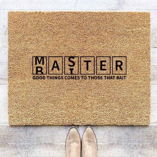 Master Baiter Funny Double Meaning Fishing Design Coir Doormats