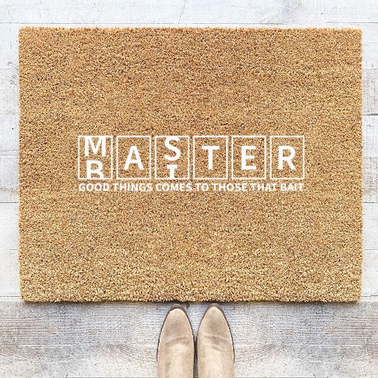 Master Baiter Funny Double Meaning Fishing Design Coir Doormats