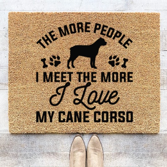 I Love My Cane Corso Coir Doormats