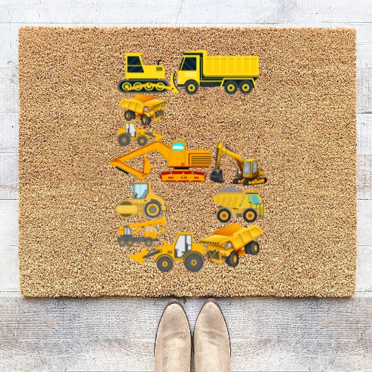Construction Vehicles Trucks For 6 Year Old Boys Coir Doormats