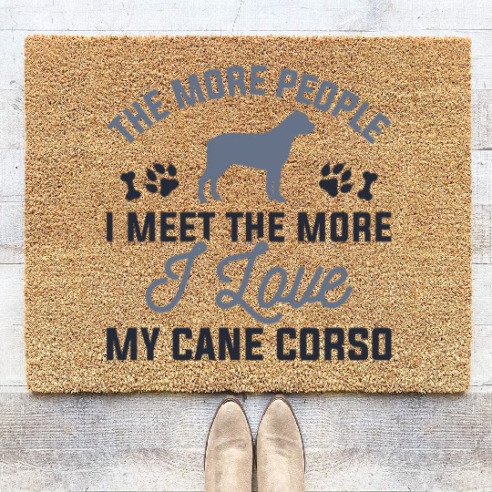I Love My Cane Corso Coir Doormats