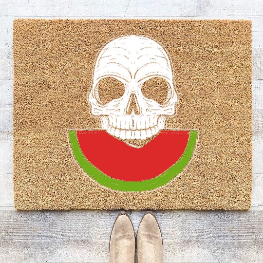 Watermelon Skull Fruitarianism Gift Coir Doormats