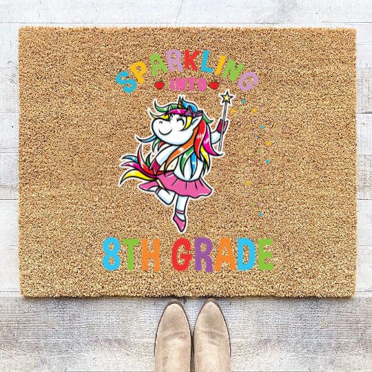 Sparkling Into 8th Grade Back To School Coir Doormats