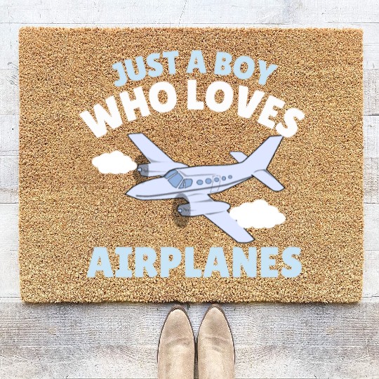 Just A Boy Who Loves Airplanes Toddler Baby Coir Doormats
