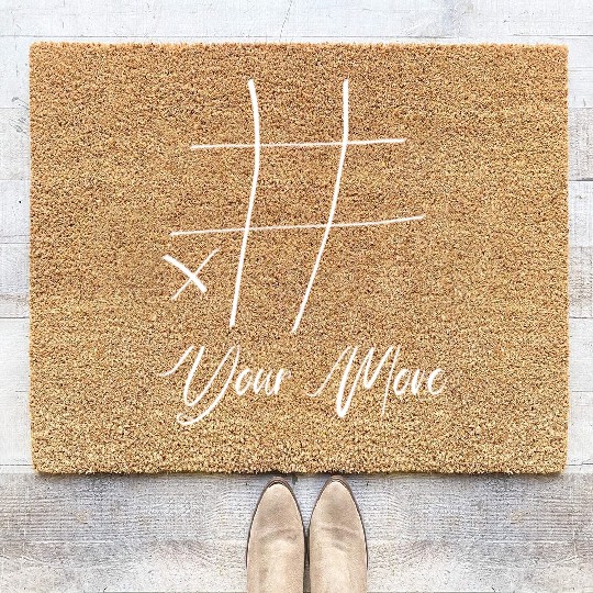 Your turn tic tac toe game white Coir Doormats