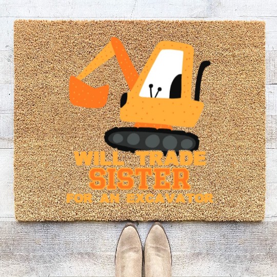 Will Trade Sister for Excavator | Toddler Boy Coir Doormats