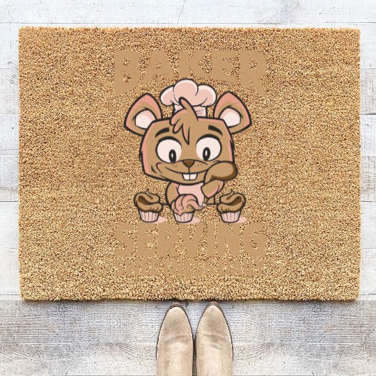 Baker Serving Sweetness Daily - Cakes - Funny - Ba Coir Doormats