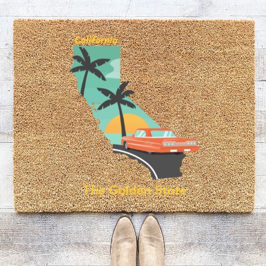 California The Golden State Coir Doormats