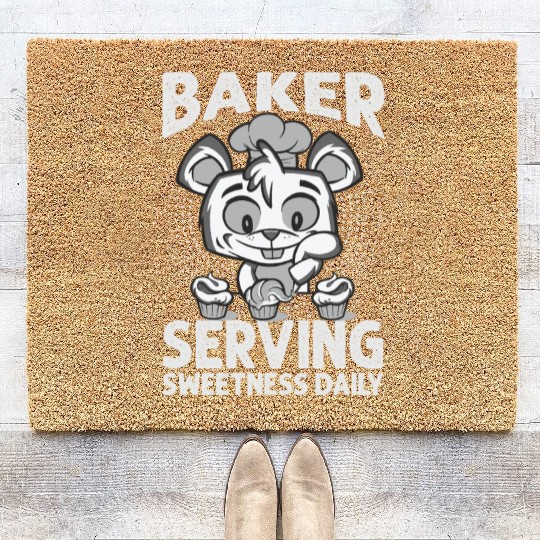 Baker Serving Sweetness Daily - Cakes - Funny - Ba Coir Doormats