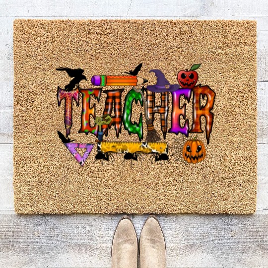 Teacher Halloween Coir Doormats