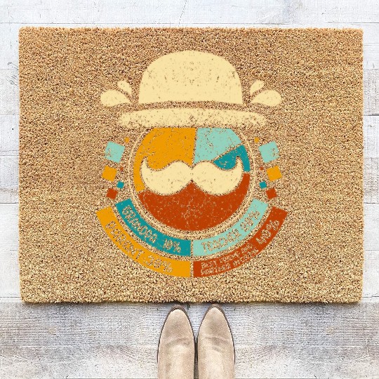 Grandpa teacher partner in crime Coir Doormats