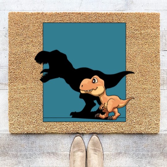 Dinosaur T-Rex Shadow Figure Dino for a Kids and Coir Doormats