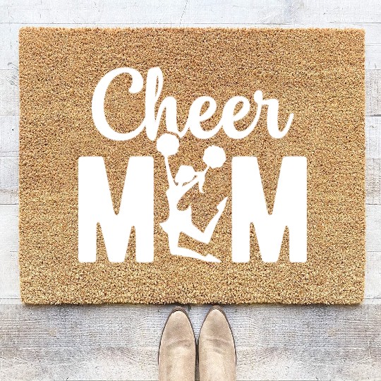 Womens Cheer Mom Gymnastics Cheerleading Mom Squad Coir Doormats