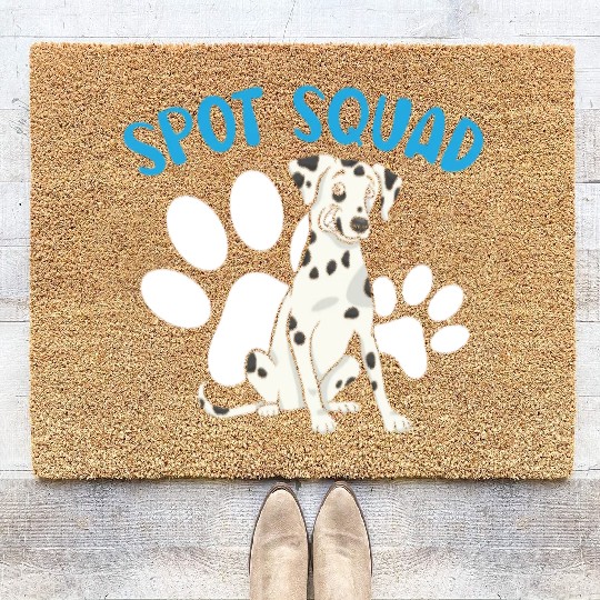 Spot Squad Paw Love Puppy Breeder Dalmatian Dog Coir Doormats