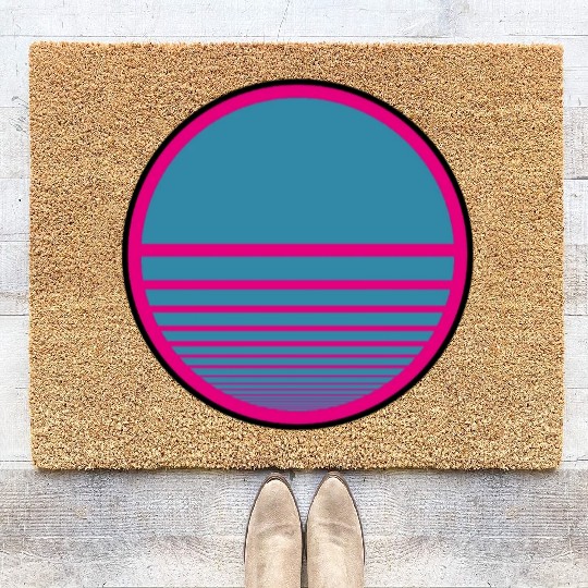 Dark Neon Sun Coir Doormats