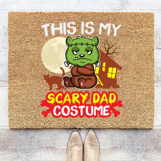This Is My Scary Dad Costume Funny Halloween Coir Doormats