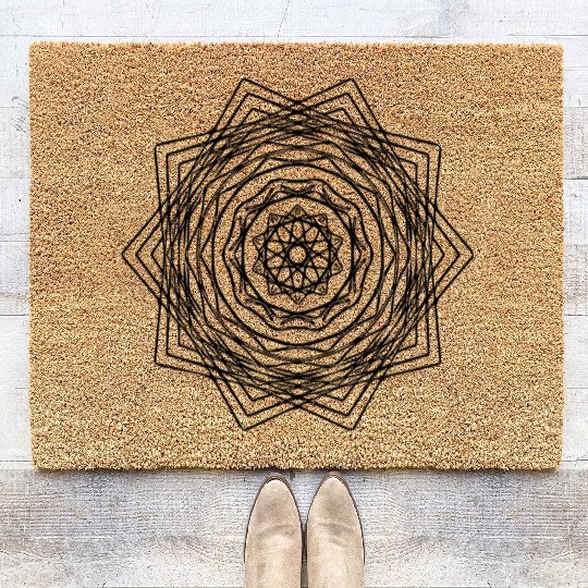 Geometric Square Quadrilateral Mandala Shape Coir Doormats
