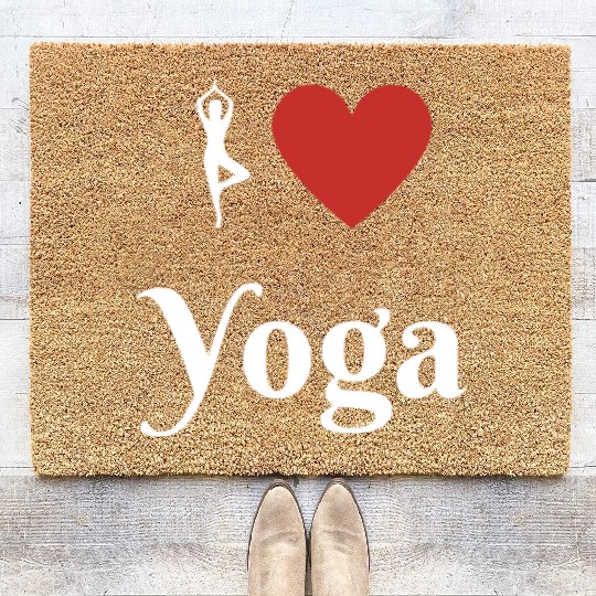 I heart Yoga, Yoga Love Coir Doormats