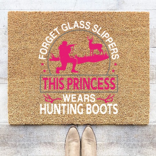 Buck Deer Hunting Hunter Girl Coir Doormats