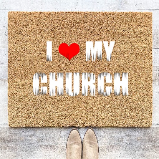 Christian Gift I Love My Church Christian Coir Doormats