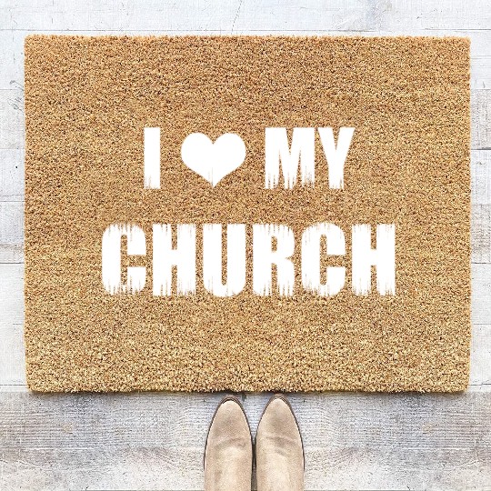 Christianity Gifts I Love My Church Christian Coir Doormats