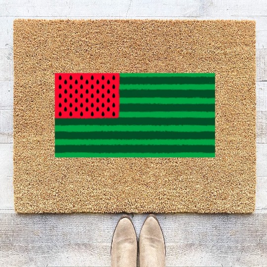 Funny Watermelon Flag USA Coir Doormats