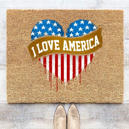 I Love America Coir Doormats