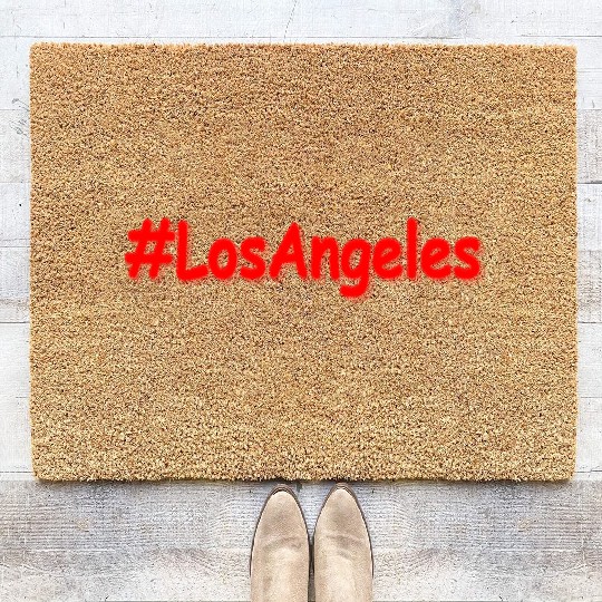 "#LosAngeles" Cute Design. Buy Now Coir Doormats