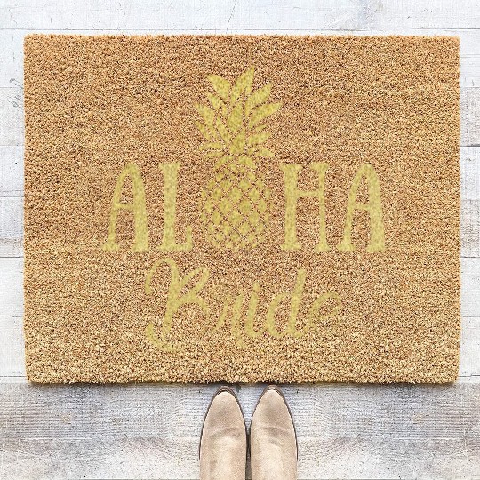Aloha Bride Pineapple Hawaii Coir Doormats