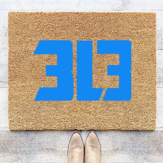 detroit lions 313 Coir Doormats