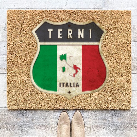 Terni Italy coat of arms flags design Coir Doormats