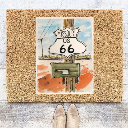 Missouri Route 66 Sign Coir Doormats