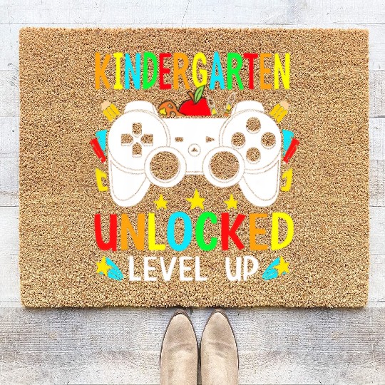 Kindergarten Unlocked Level Up Gamer Boys Back To Coir Doormats