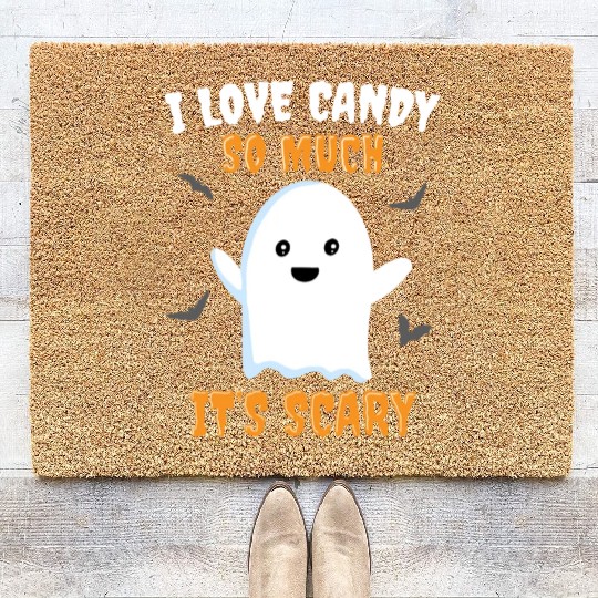 Trick Treat Candy Cute Ghost Boys Girls Halloween Coir Doormats