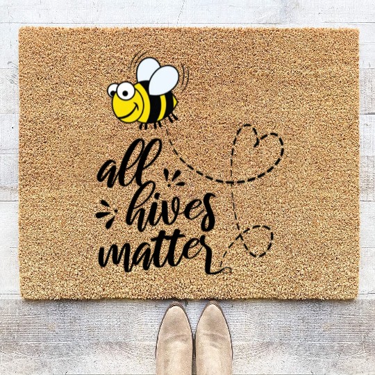 Save The Bees Earth Day Coir Doormats