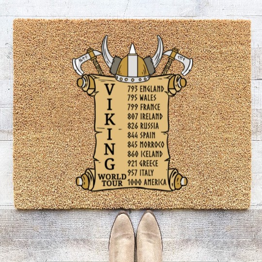 Viking World Tour For Vikings Lover Coir Doormats
