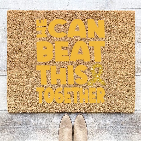We Can Beat This Childhood Cancer Awareness Coir Doormats