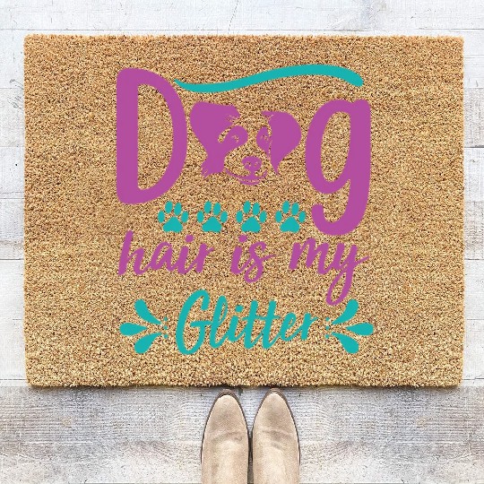 dog hair is my glitter Coir Doormats