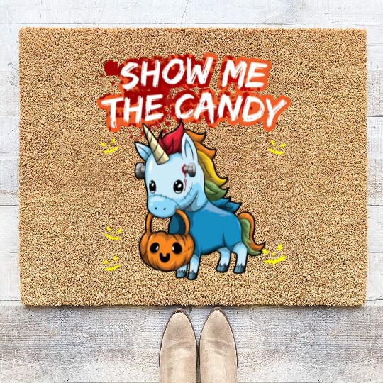 Show Me The Candy Halloween Costume Trick Or Treat Coir Doormats