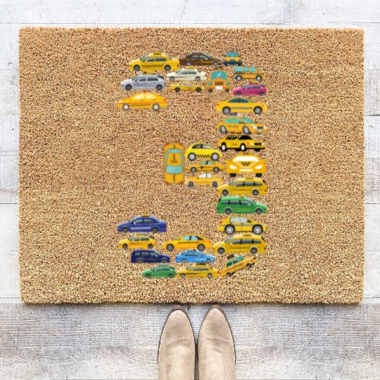 3rd Birthday Gift Taxi Car Boys Kids 3 Year Old Coir Doormats
