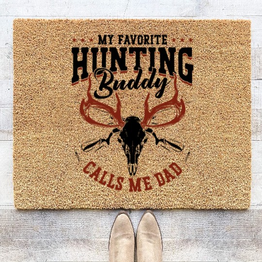 Buck Deer Hunting Hunter Dad Coir Doormats
