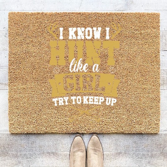 Buck Deer Hunting Hunter Girl I Coir Doormats