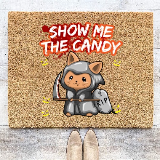 Show Me The Candy Halloween Costume Trick Or Treat Coir Doormats