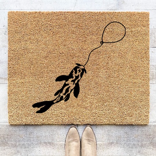 fishing koi fish balloon Coir Doormats