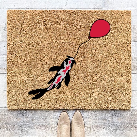 balloon koi fish nishikigoi Coir Doormats