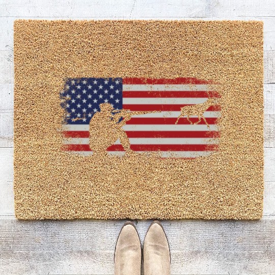 Buck Deer Hunting Hunter Usa Coir Doormats