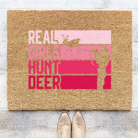 Buck Deer Hunting Hunter Girl Coir Doormats